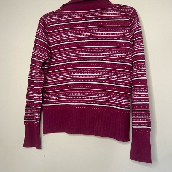 Lands End 100% Cashmere Fair Isle Quarter Zip Sweater - Picture 7 of 11
